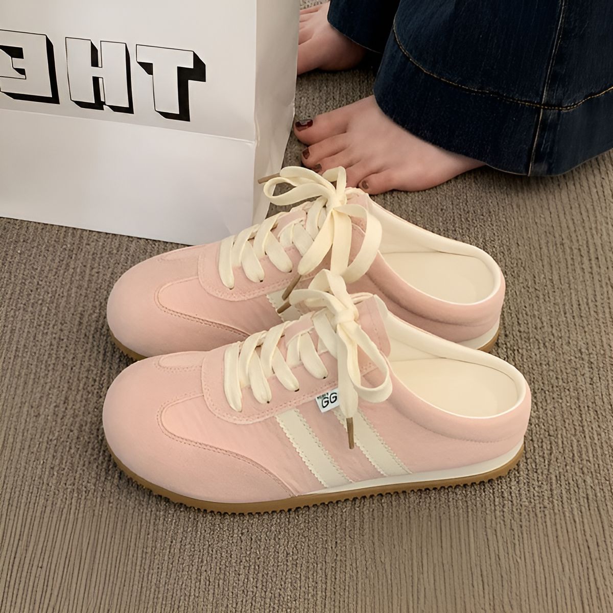 👟 레트로 배색 뮬 스니커즈