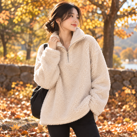 🧸 테디 오버핏 플리스 하프집업